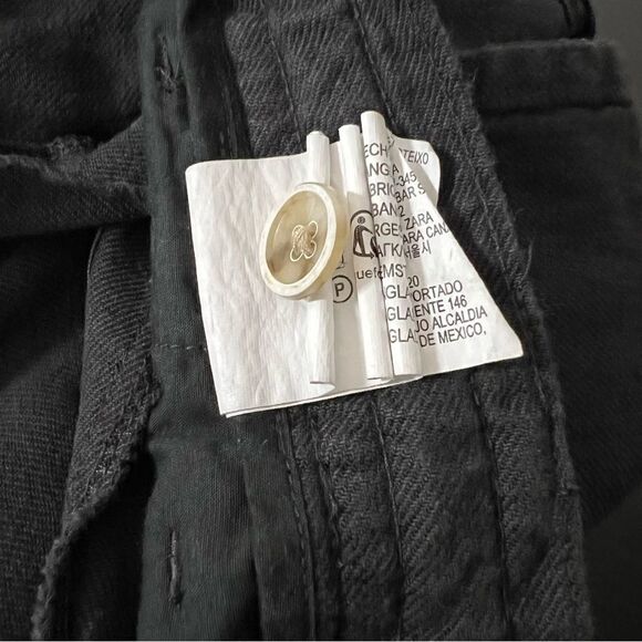 Zara Pants Womens Size 34 Black High Rise Tapered Linen Blend Relaxed Fit Pocket - Picture 11 of 15